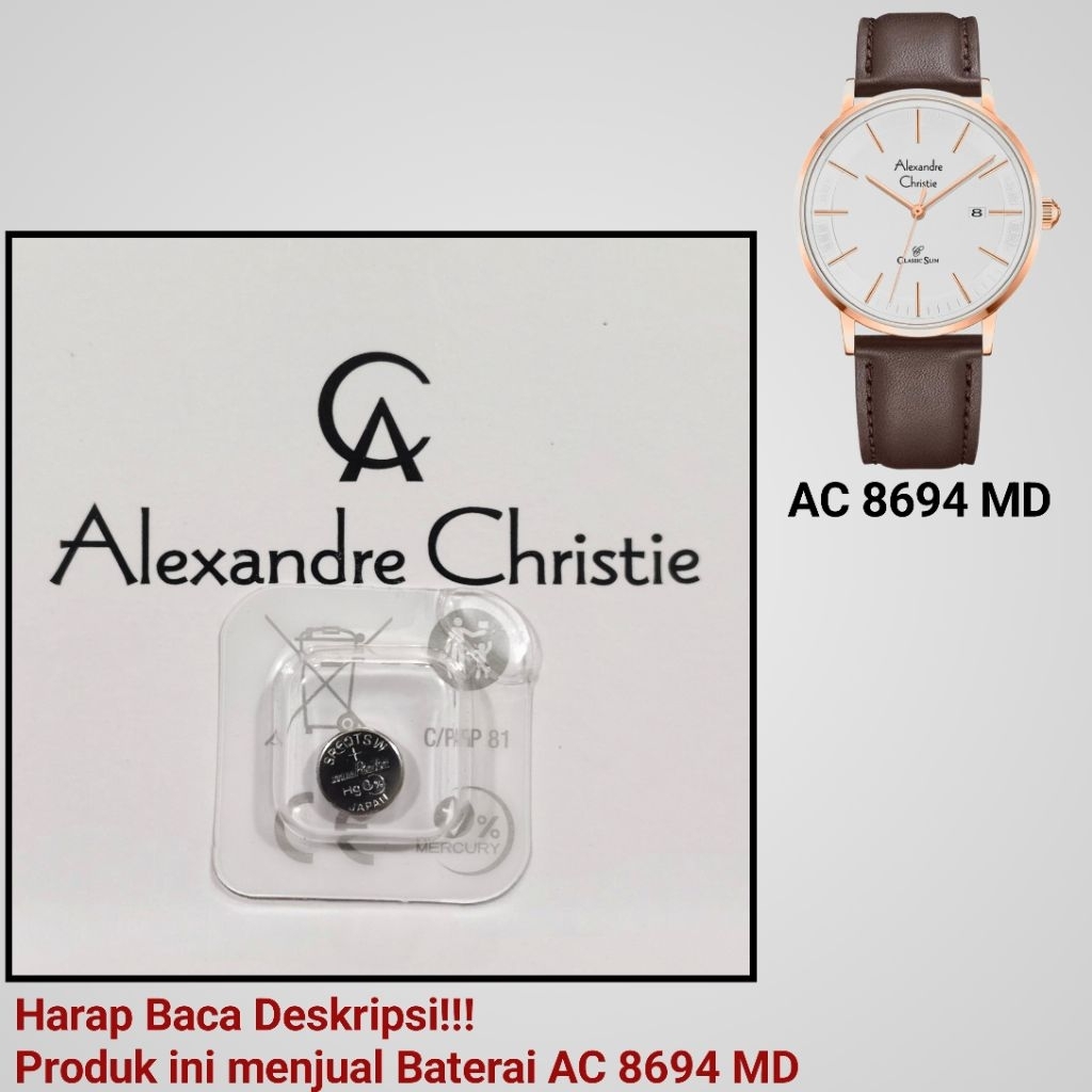 Baterai Jam Tangan Alexandre Christie AC 8694 MD