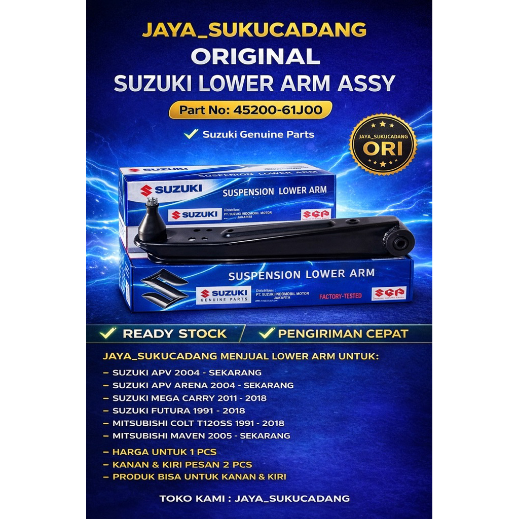 LOWER ARM ASSY SAYAP DEPAN MOBIL SUZUKI APV APV ARENA MEGA CARRY FUTURA COLT T120SS MAVEN 45200-61J0