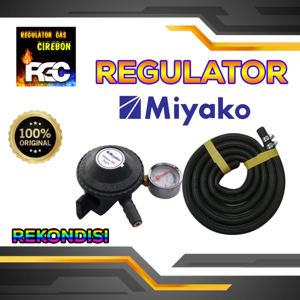 Selang gas + Regulator / Miyako Regulator Dan Selang kompor Panjang 1,8 Meter