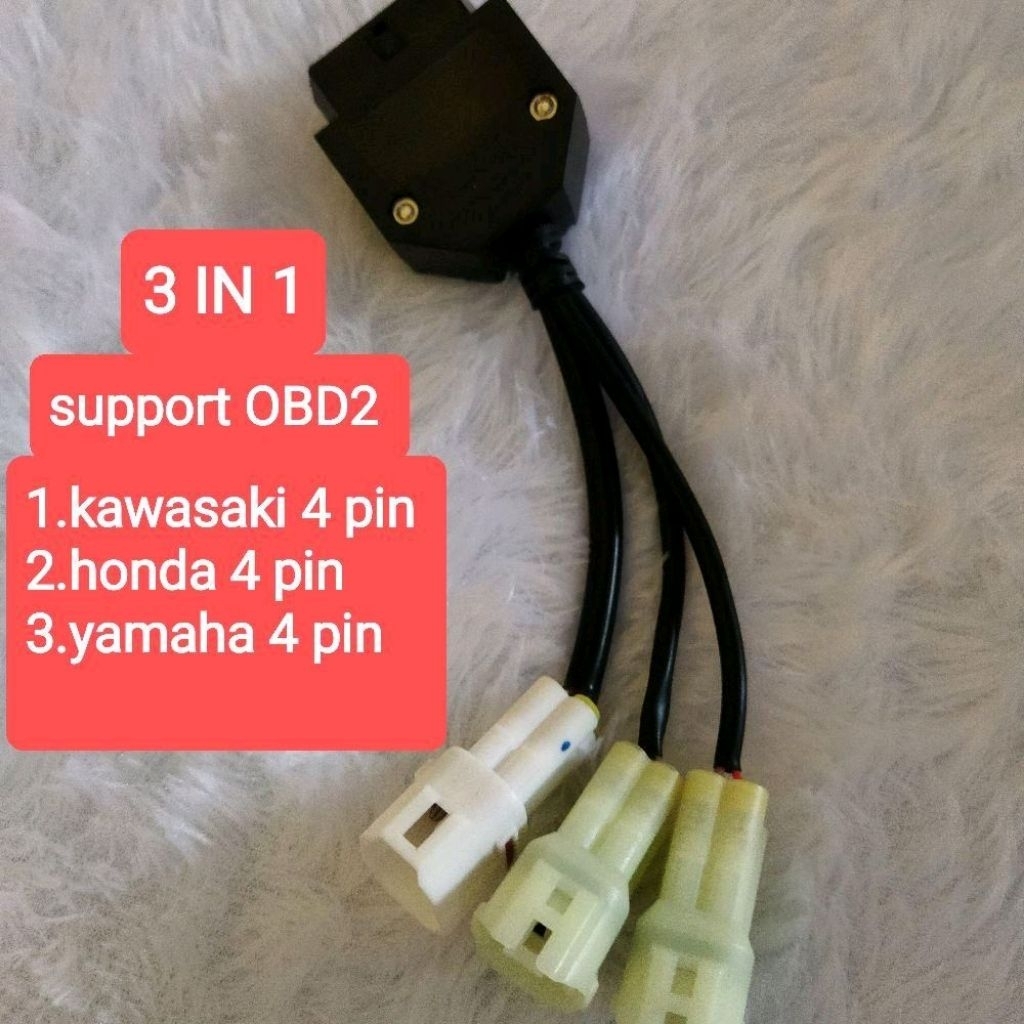 adaptor soket obd 2 alat riset motor 3in1 kabel asli