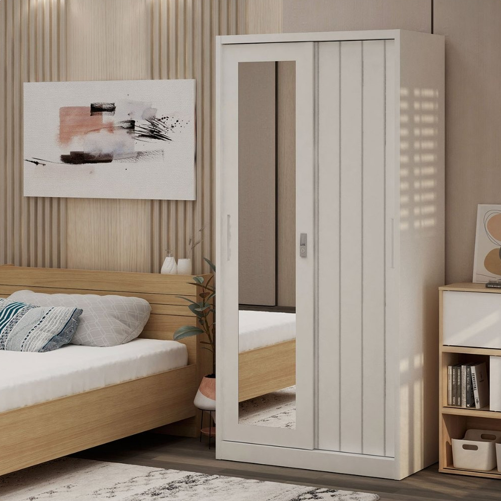 RAS GRATIS ONGKIR DAN PENGEMBALIAN NEW LEMARI PAKAIAN BESI DENGAN PINTU SLIDING / LEMARI PAKAIAN CER