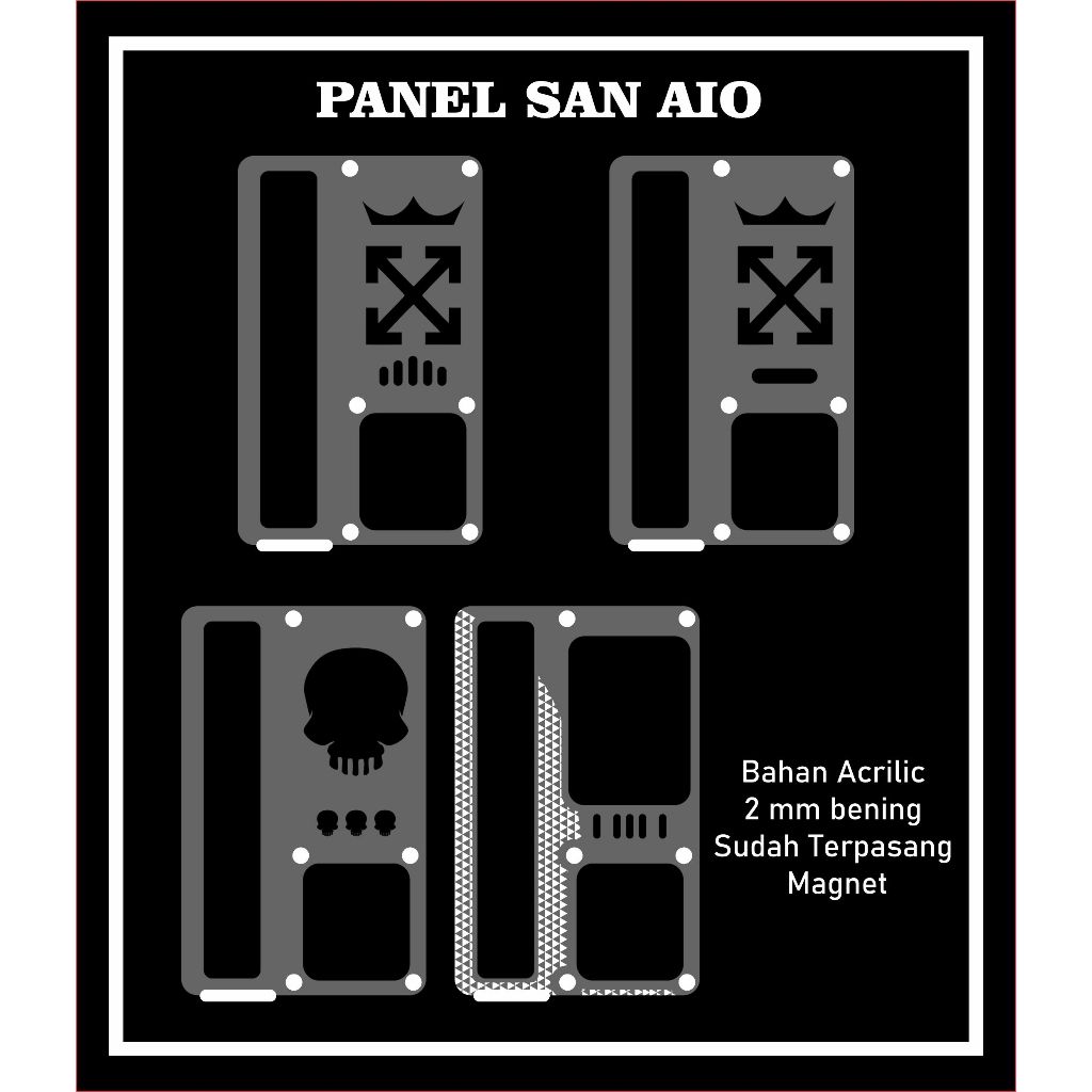 penutup batre  San AIO Bagian Belakang Saja Akrilik 2 mm bening