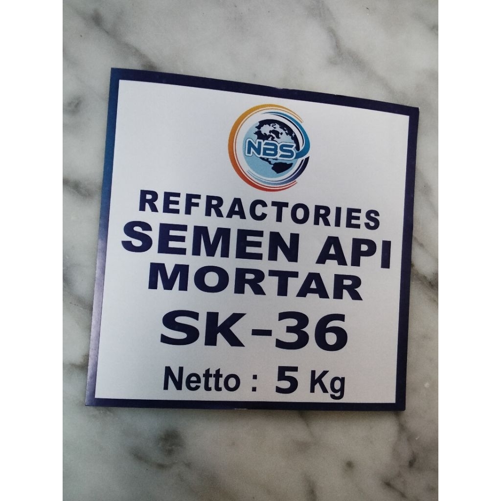 ‎SEMEN API MORTAR SK-36 – Refractory Mortar Tahan Panas 1650°C (Kemasan 5 Kg)