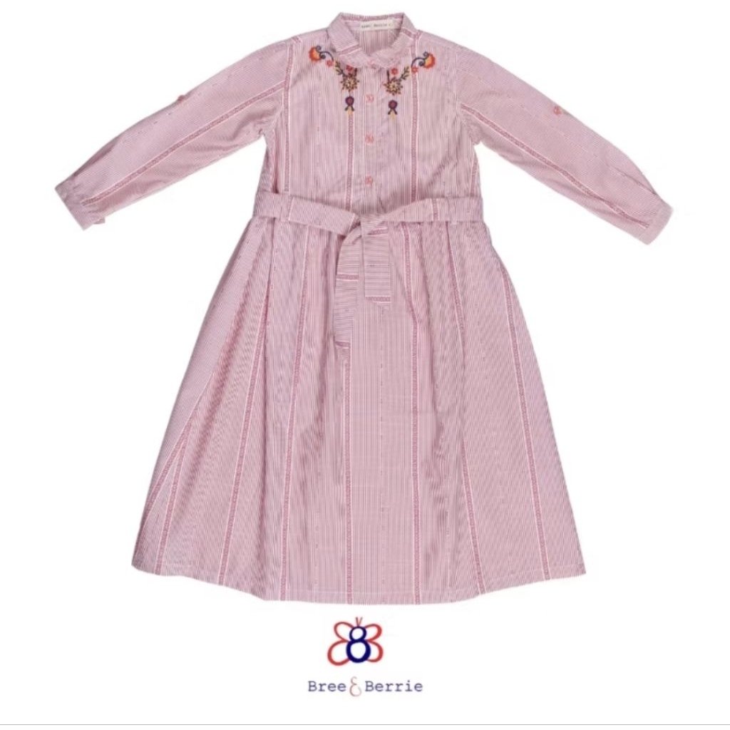 Gamis merah kotak kotak Bree & Berrie size 6 LD 72