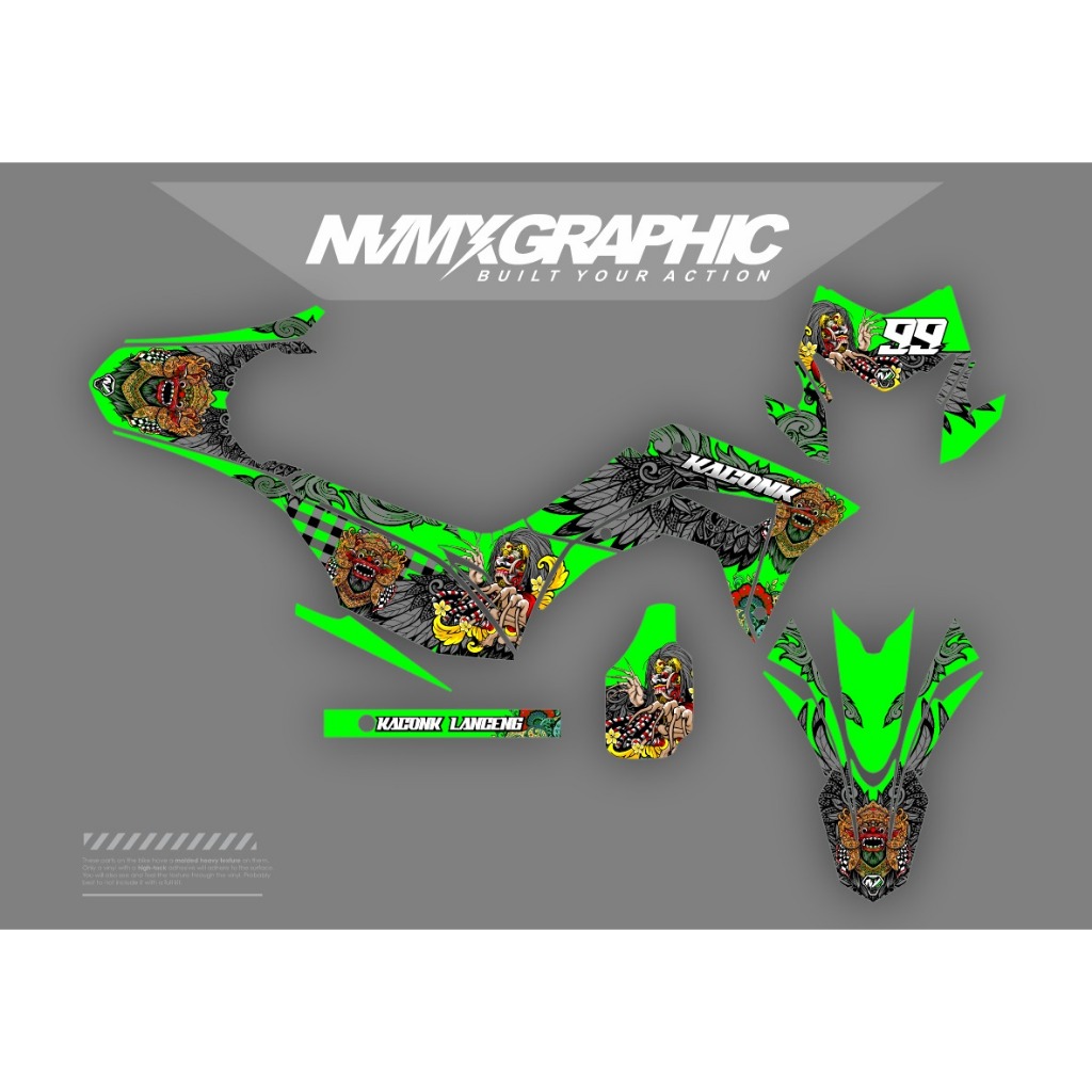 Sticker Decal CRF Hijau – Desain Barong Keren – CRF150 / CRF250 / CRF450