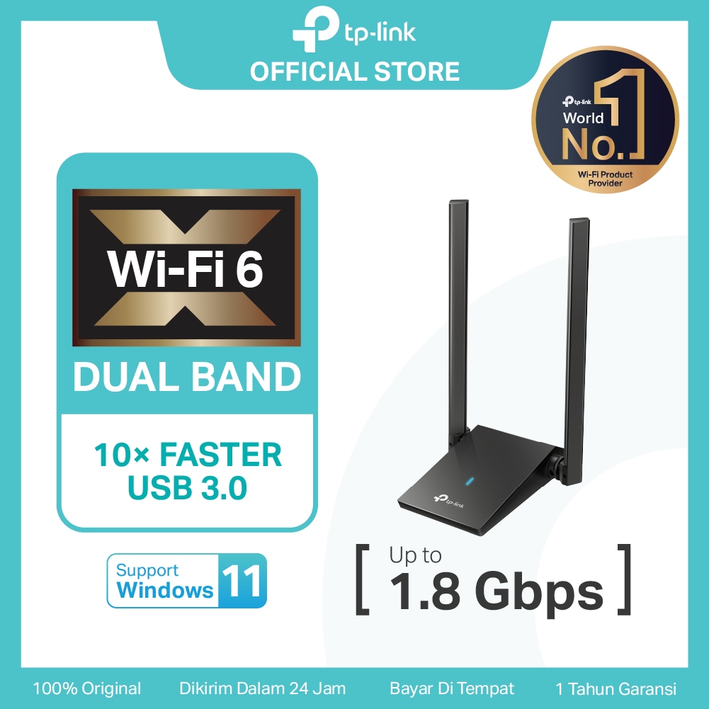 TP-Link Archer TX20U Plus | AX1800 High Gain WiFi 6 Adapter | USB 3.0 | Dual Band | Dongle WiFi