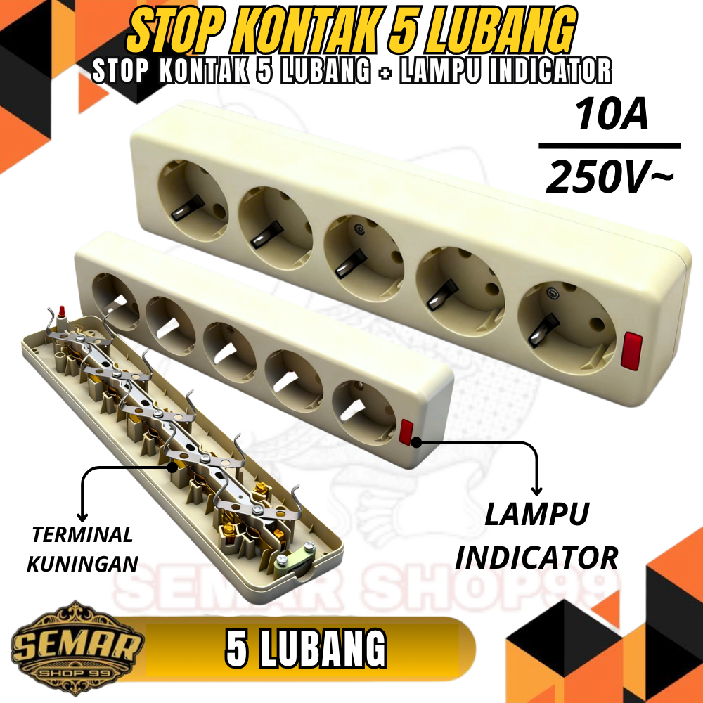 Stop Kontak 5 Lubang/Stopkontak 5Lubang CAHAYA Stop kontak 5 lubang CHY Stop Kontak Tempel 5 lubang 