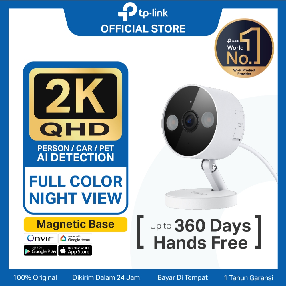 TP-Link | Tapo C120 Indoor Outdoor CCTV IP Camera SD Card Night Vision 2K QHD WiFi Security Camera