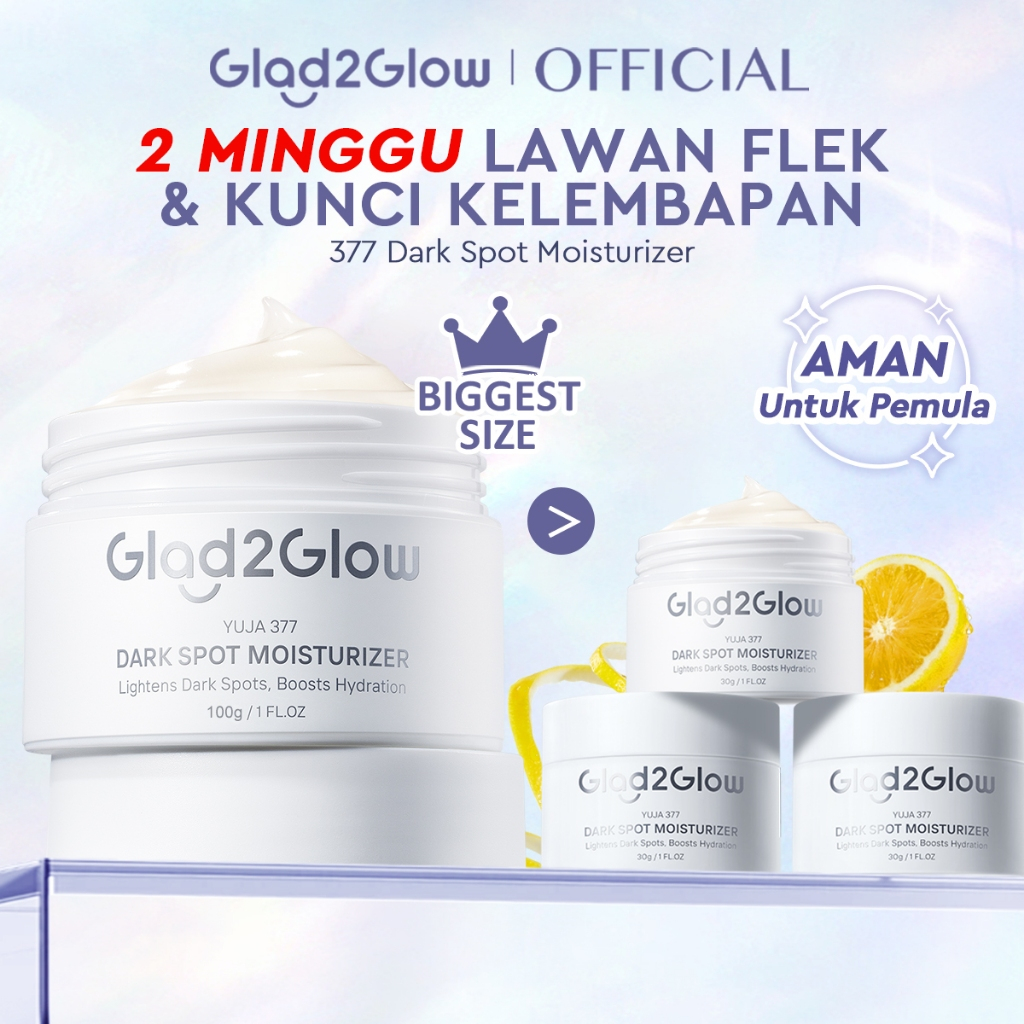 Glad2Glow Yuja Symwhite 377 Dark Spot Moisturizer menghilangkan bekas jerawat brightening night crea