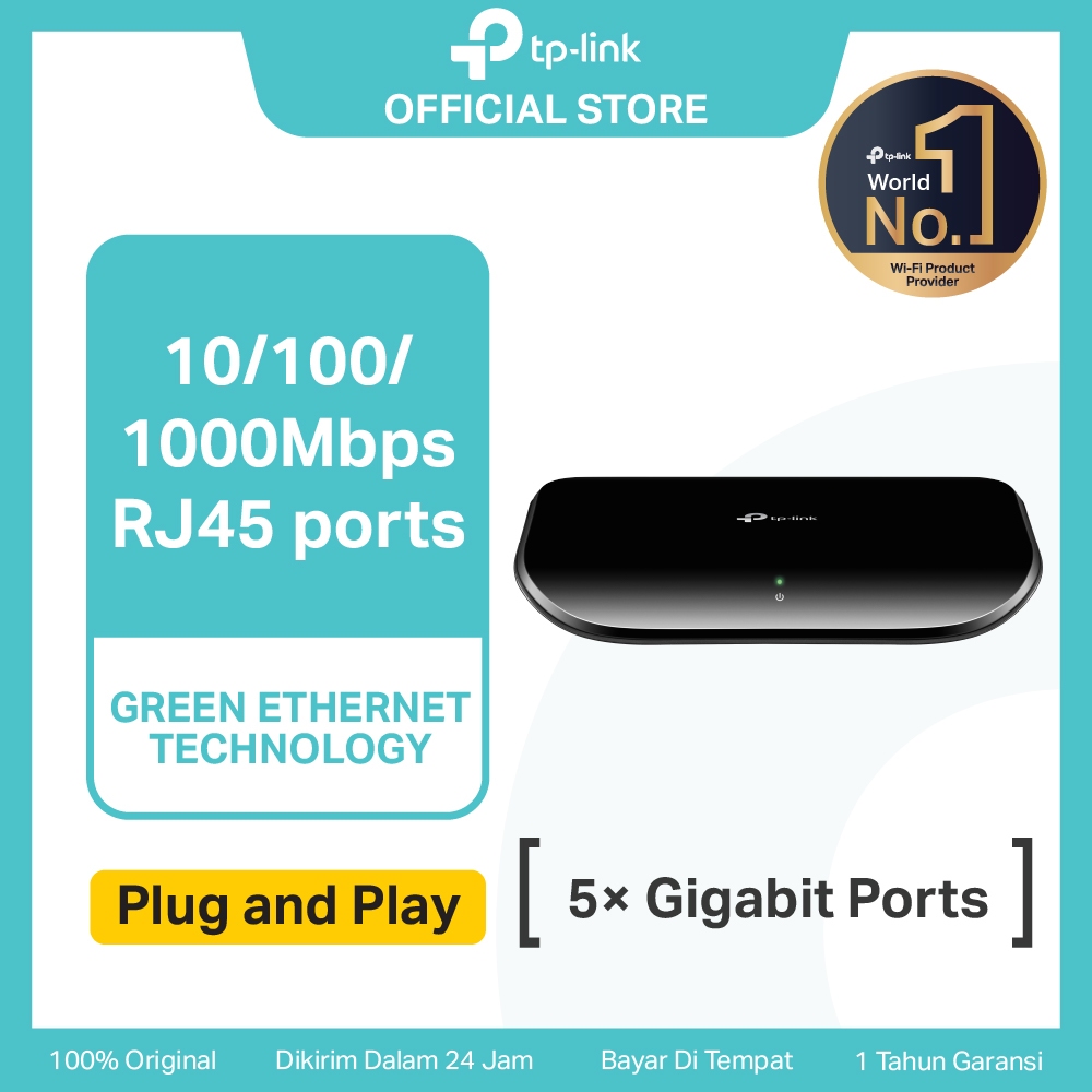 TP-Link TL-SG1005D | 5-Port Gigabit Switch | Unmanaged | Plug & Play | Desktop Wall Mounting | Hub