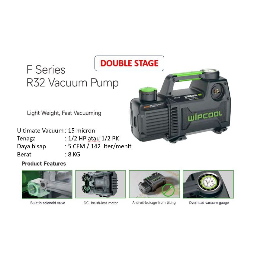 WIPCOOL vacuum pump ac 2F2R pompa vakum AC 2 stage double stage 0.5 HP 1/2 PK mobil kulkas pendingin