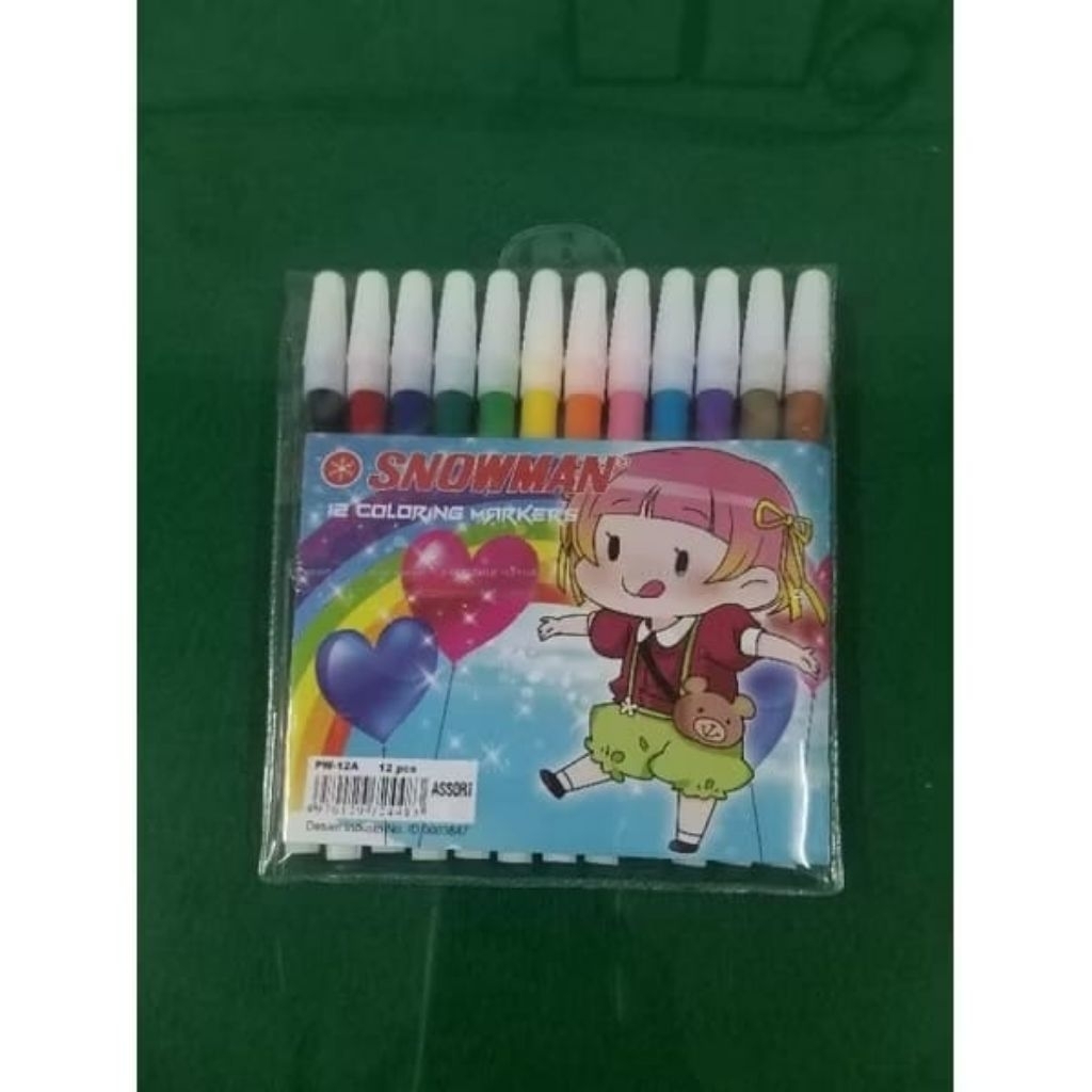 [SET] SPIDOL 12 WARNA SNOWMAN PW-12A / PW12A SPIDOL SNOWMAN 12 WARNA / SPIDOL WARNA SNOWMAN / SPIDOL