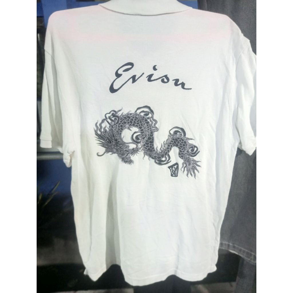 Baju kaos kerah/polo Evisu dragon full bordir