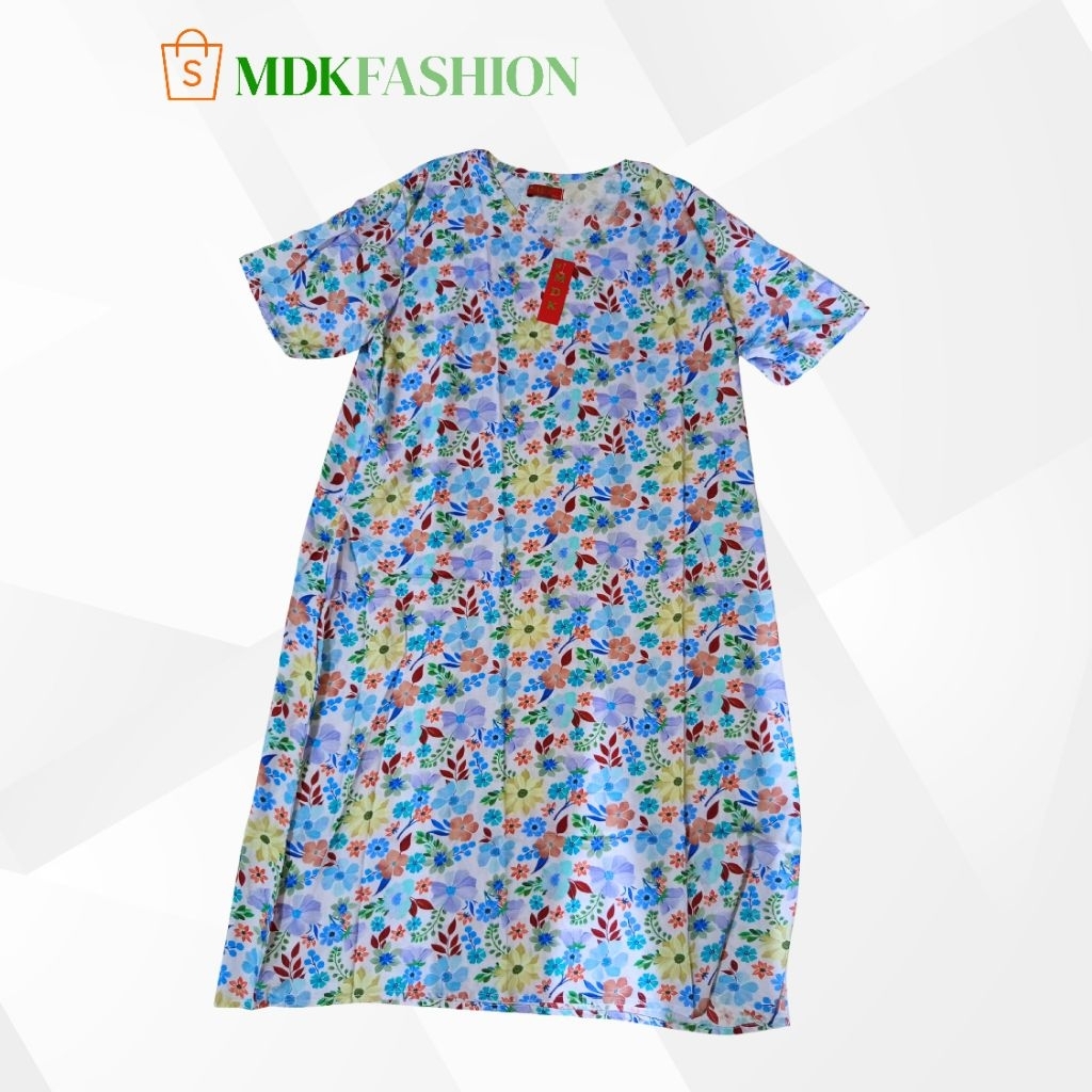 MDK Baju Daster Rayon Lengan Pendek - Baju ibu ibu - Long Dress