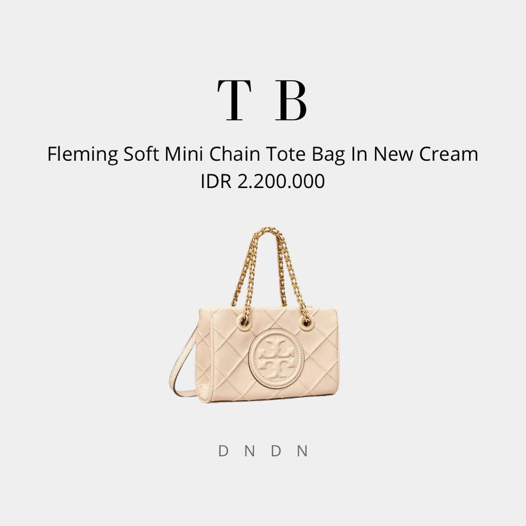 Fleming Soft Mini Chain Tote Bag In New Cream
