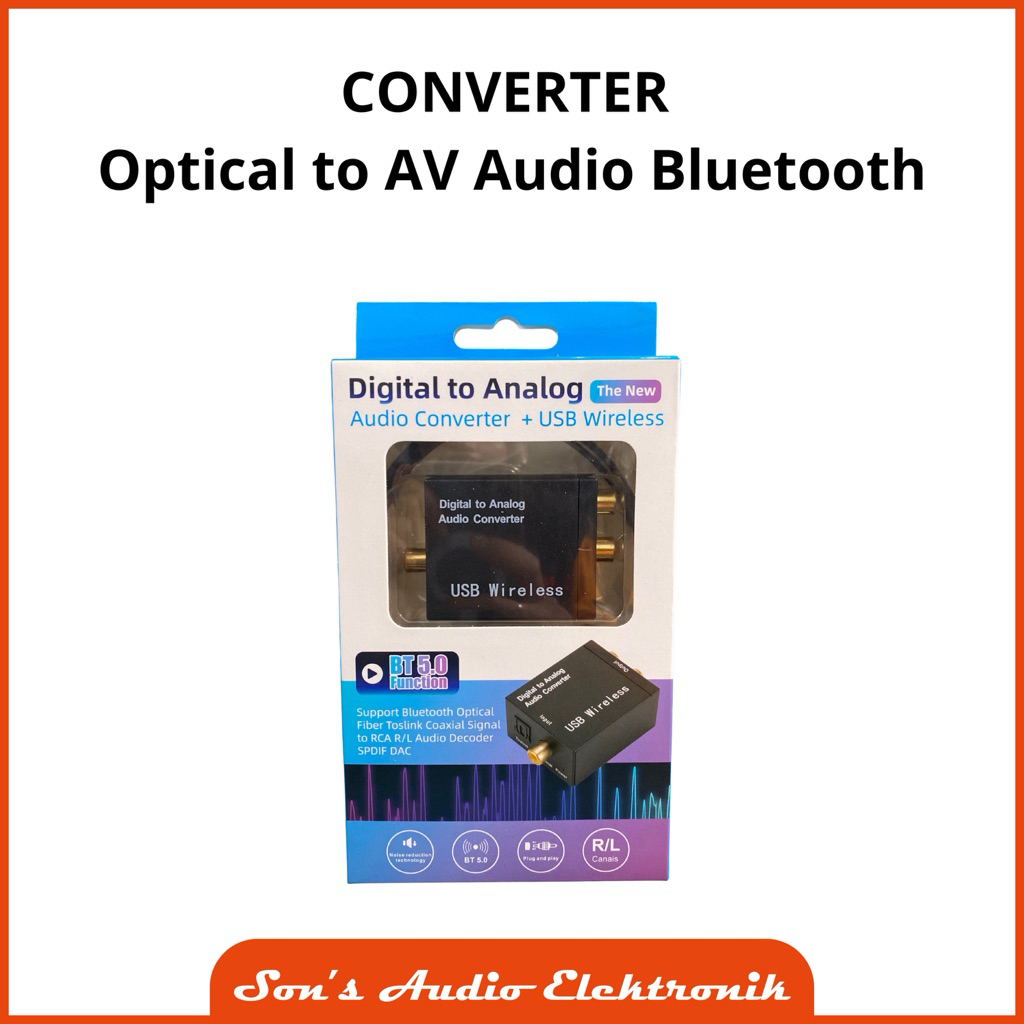 Converter optical to AV audio bluetooth