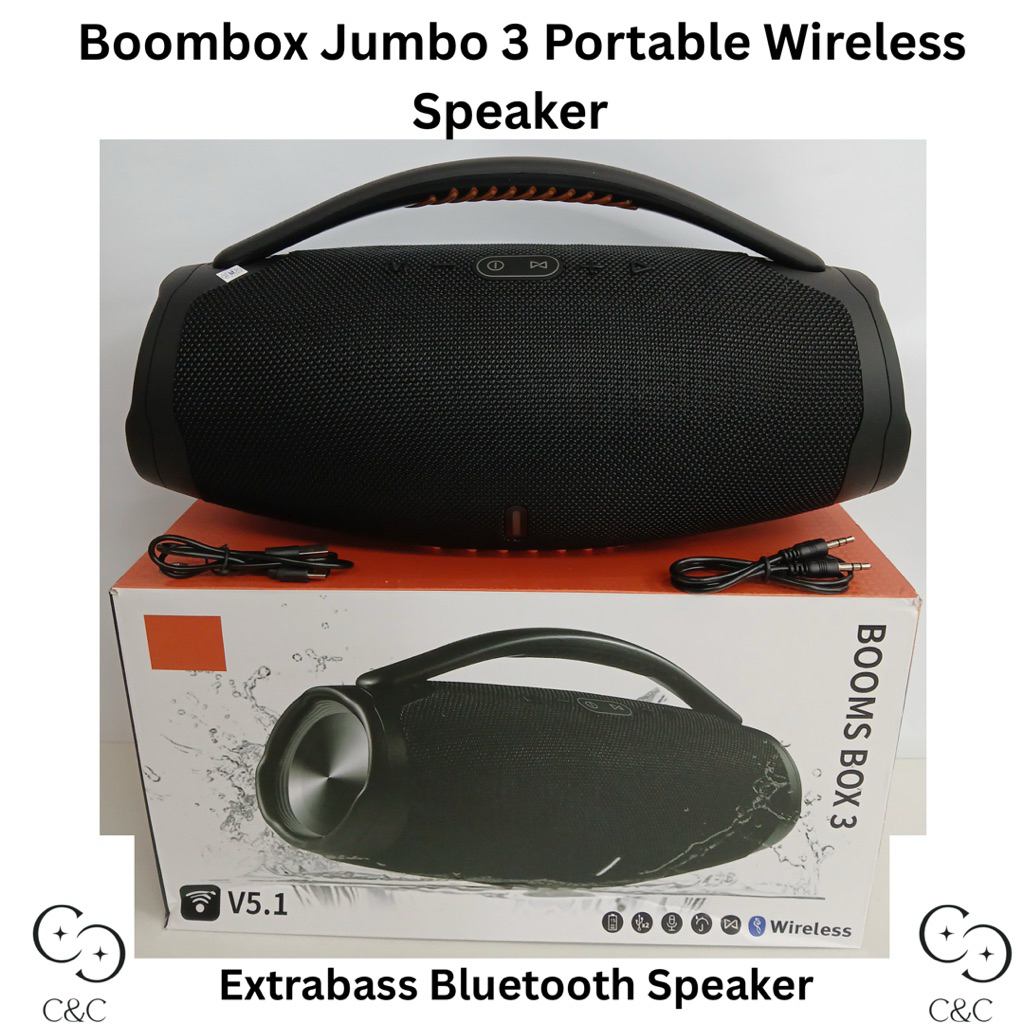 SPEAKER BOOMBOX JUMBO 3 WIRELESS PORTABLE SPEAKER SUPER EXTRA JUMBO EXTRABASS