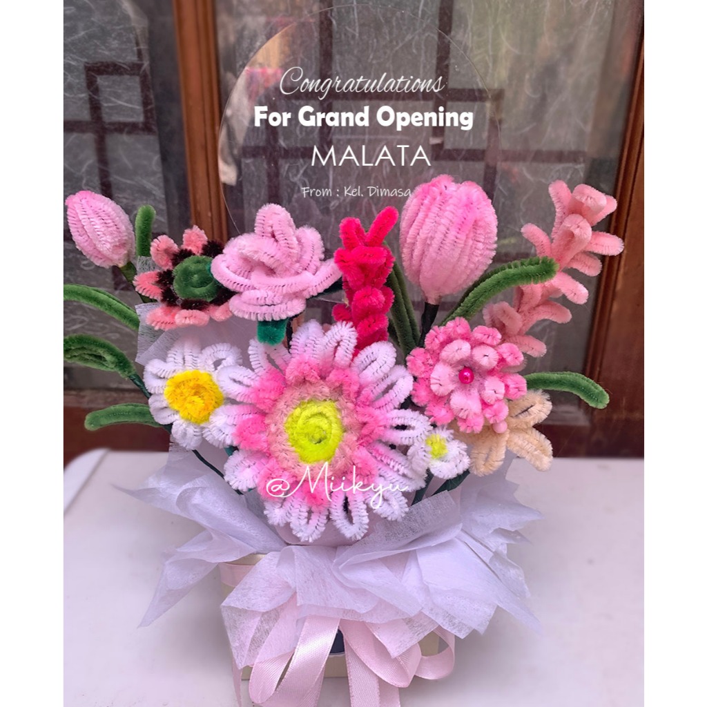 BLOOM BOX  BUNGA  WITH ACRYLIC |Akrilik Bloom Box Kotak  | Buket Bunga Ucapan Selamat|Buket Bunga Ak