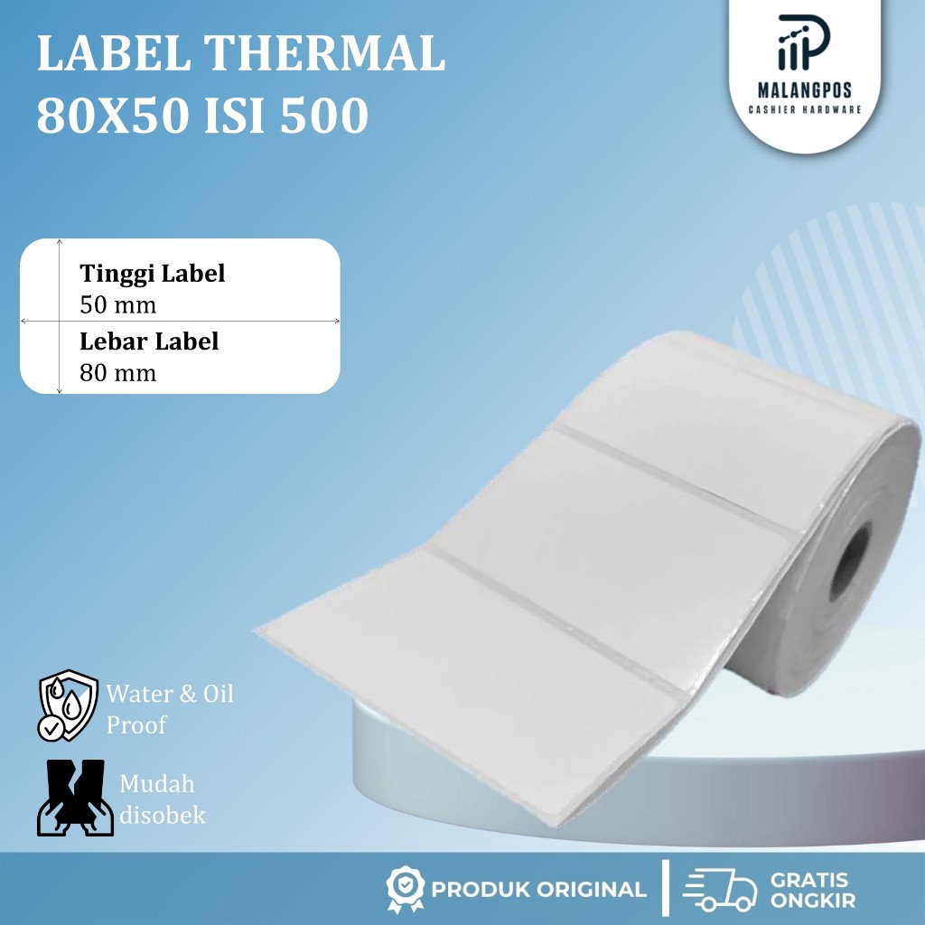 Label Barcode Thermal 80x50 Isi 500 Sticker Label Resi Stiker Tempel Pengiriman Shopee