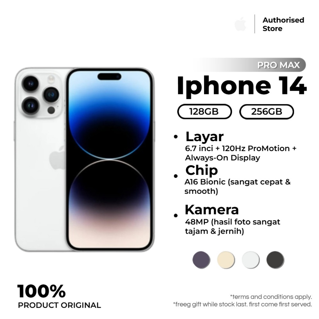 iP 14 Pro Max Like New 128/256GB – Original iBox, IMEI Terdaftar, Fullset, Garansi 12 Bulan