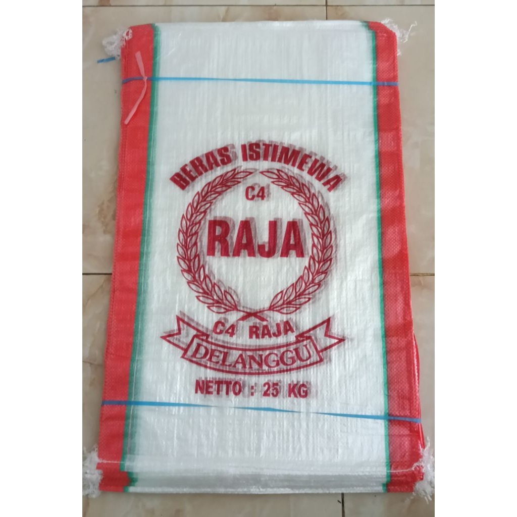 Karung beras 25 kg cap C4 RAJA DELANGGU isi 50 lembar