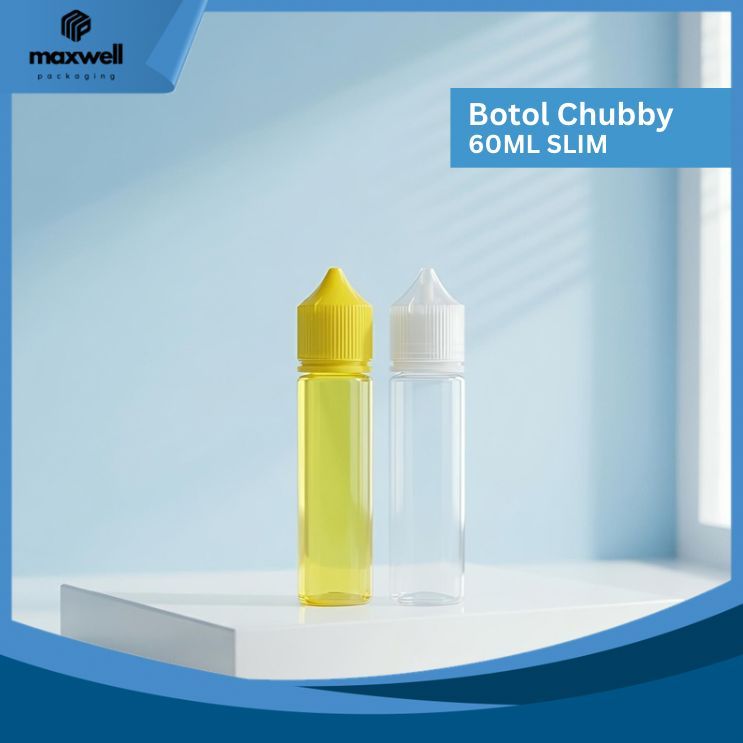 Botol Chubby 60ml SLIM Tutup Runcing / Botol Kosong Parfum / Botol Essen