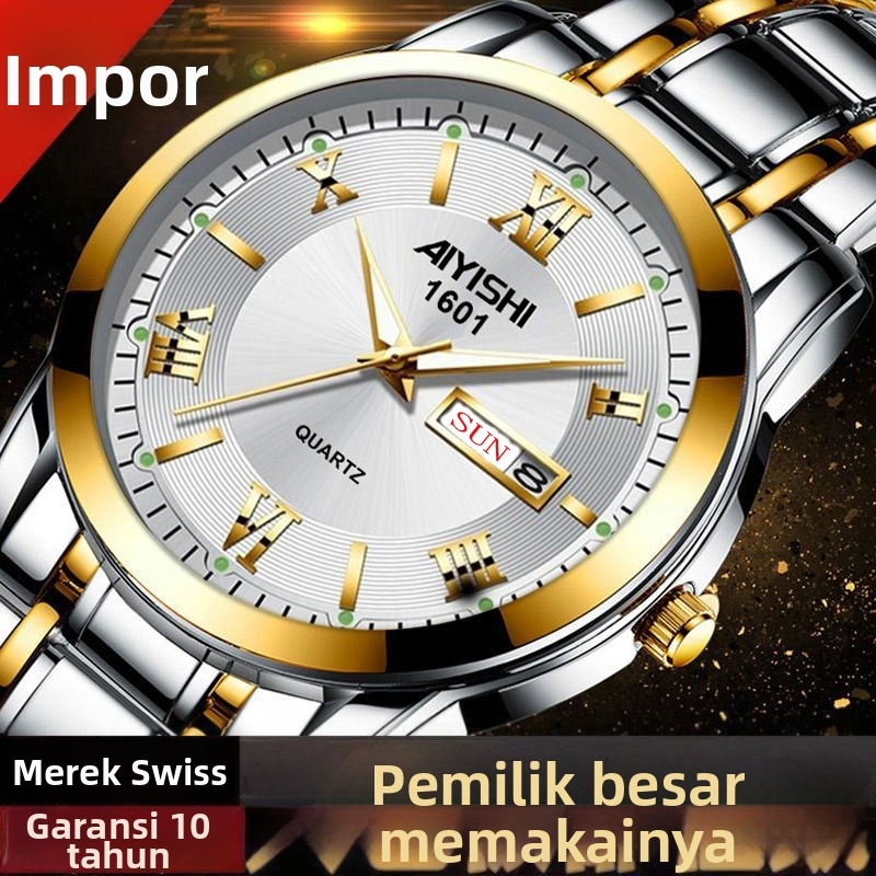 Jam Tangan Pria AIYISHI Original Import - Automatic Swiss, Tahan Air, Fitur Luminescent & Kalender, 