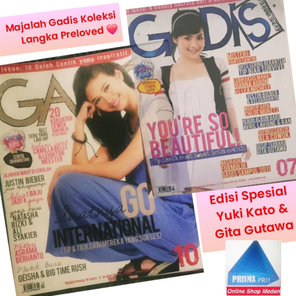 Majalah Gadis Cover Yuki Kato & Gita Gutawa Edisi Spesial Preloved Langka