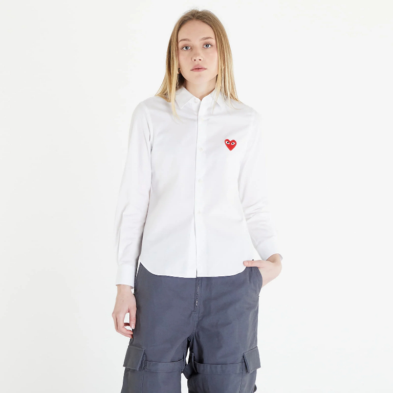Kemeja CDG PLAY Putih SHIRT White Heart Hati (READYSTOCK)