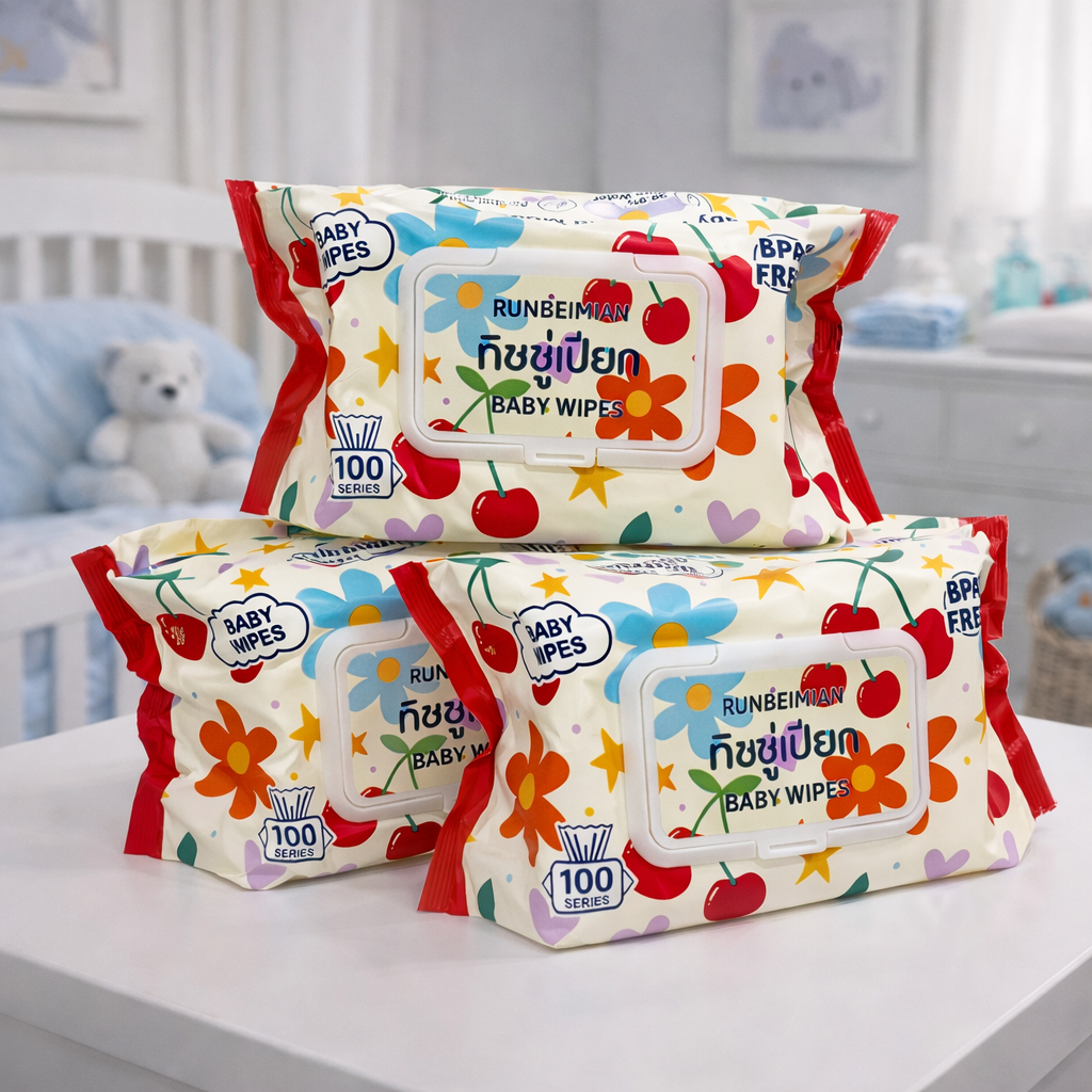 TISU QUEEN 3PCS Tissue Basah Jumbo Isi 100Sheet Dengan Penutup Flip Top Bahan Lembut & Aman untuk Ku