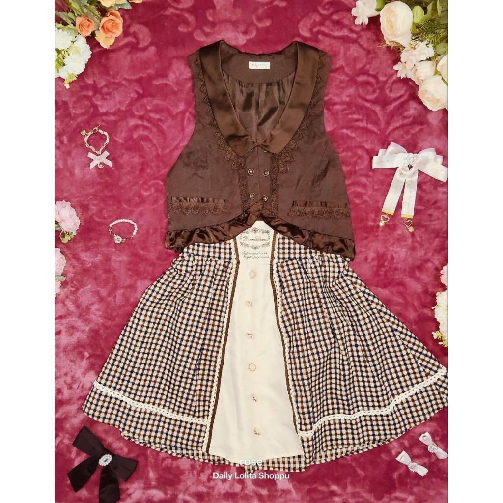 Axes Femme Chocolate Set vintage vest lolita skirt
