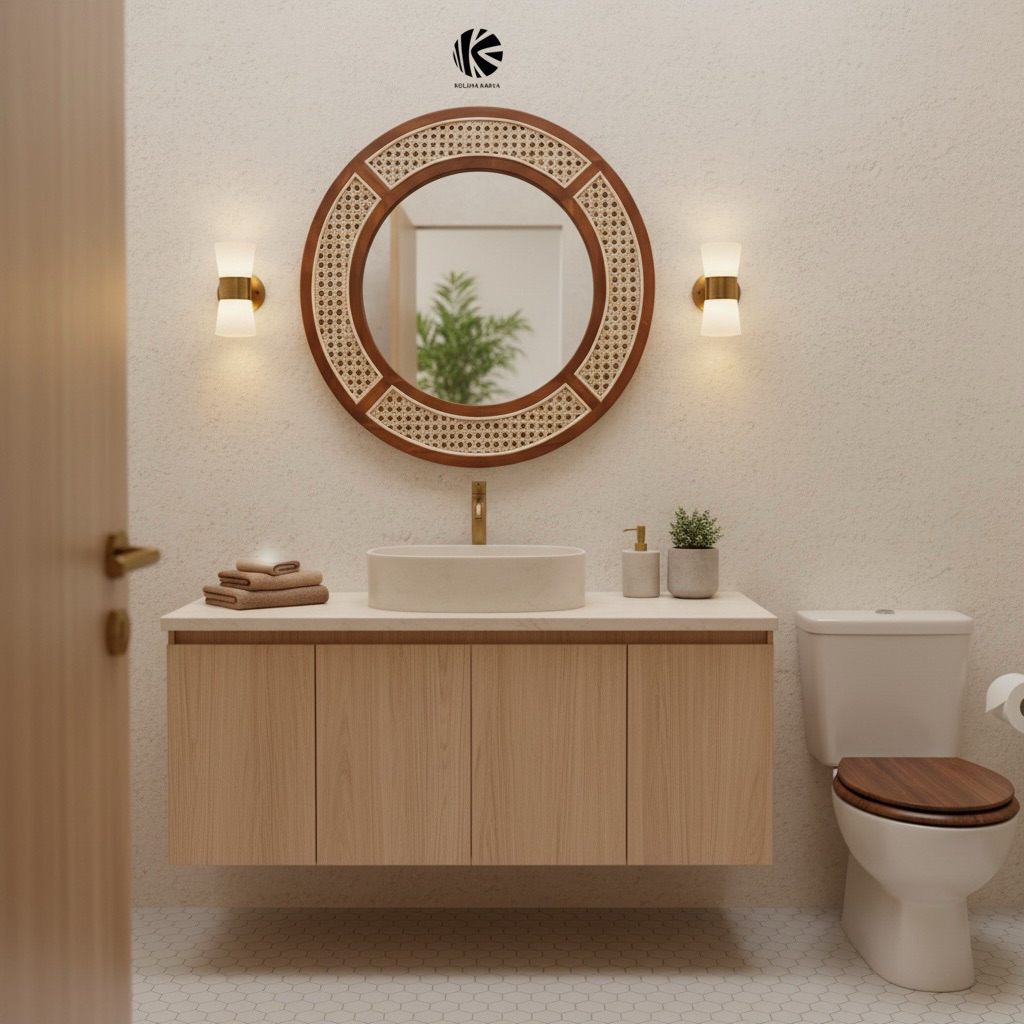 Kaca Dinding Estetik / Kaca Kayu Jati Estetik / Kaca Ruangan Estetik | CANTIKA