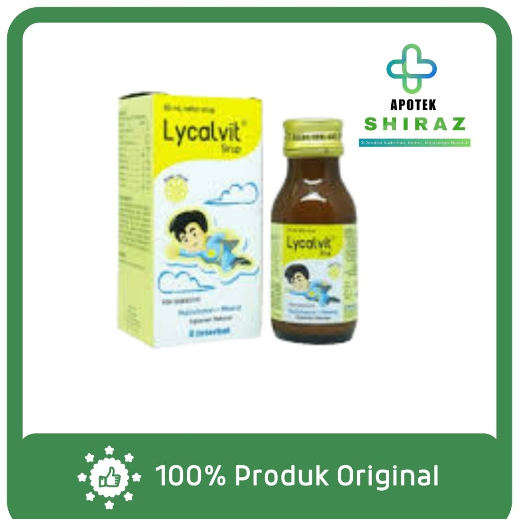 Lycalvit Sirup 60ml - Suplemen Vitamin Anak dengan Lysine & Kalsium