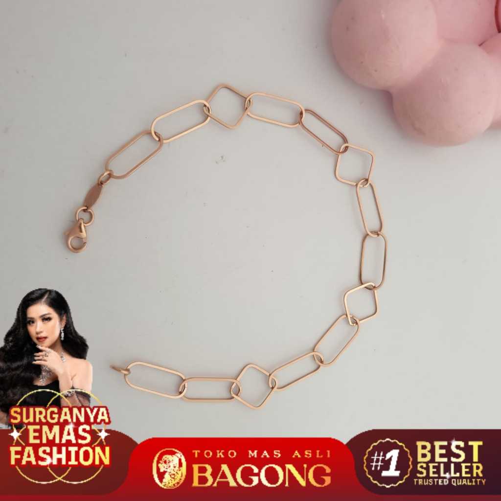 GELANG FASHION  RANTAI  17K/750-ASLI BAGONG GOLD BAGONG EMAS