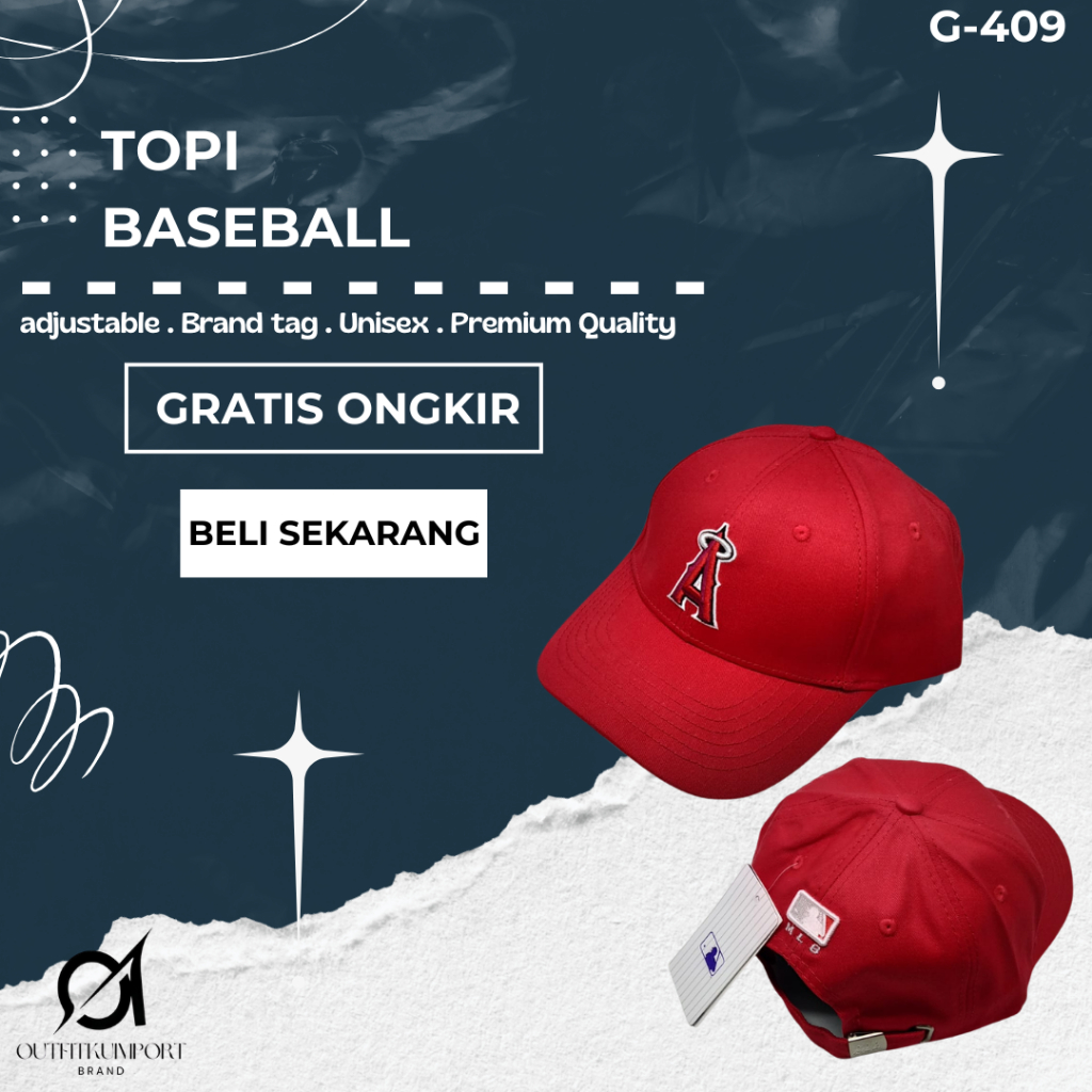 G-409 Topi Baseball MLB Los Angeles Angels Red