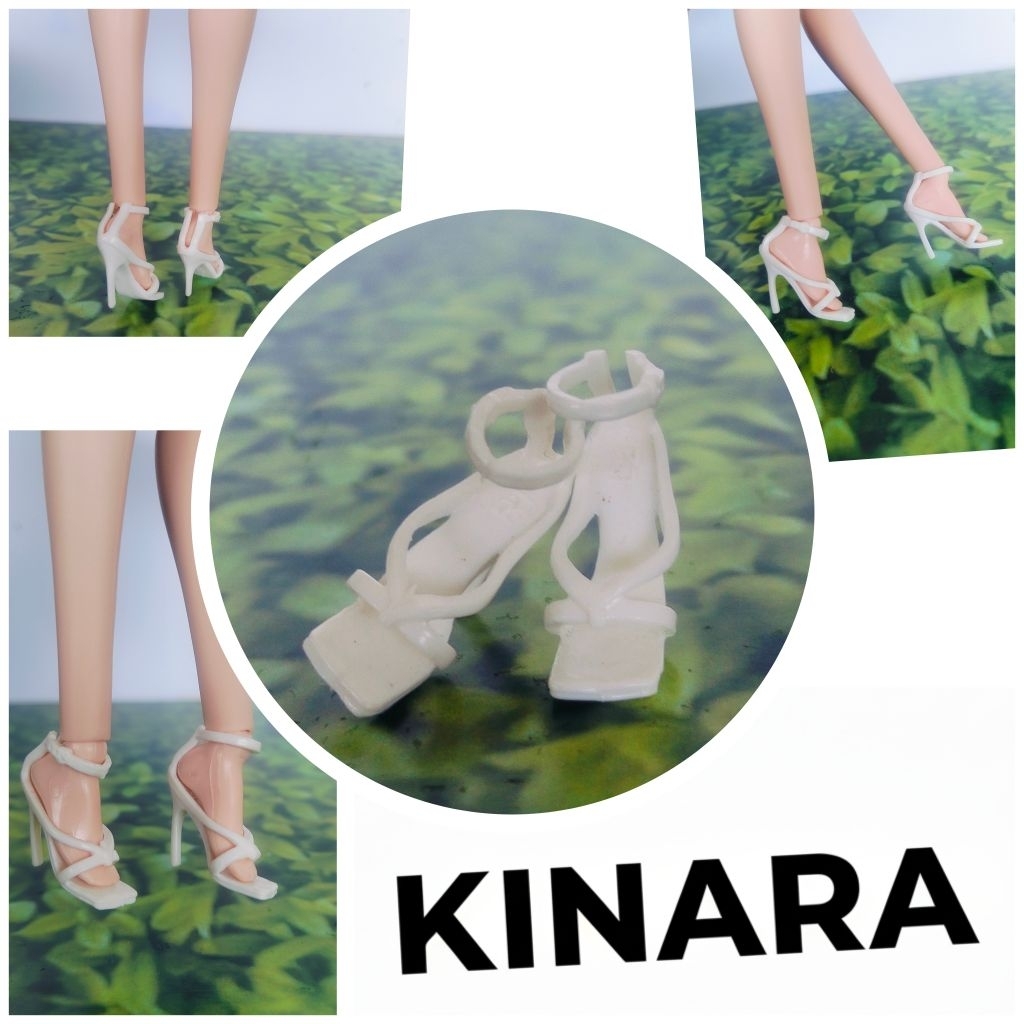 Sepatu Heels Putih Barbie Doll Collector Rare Original Mattel