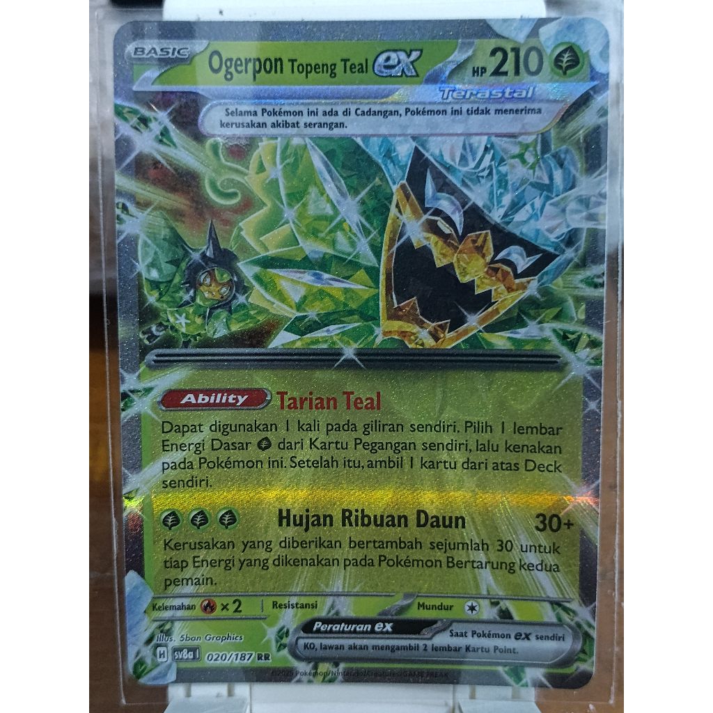 Kartu Pokemon TCG Ogerpon EX RR Topeng Teal