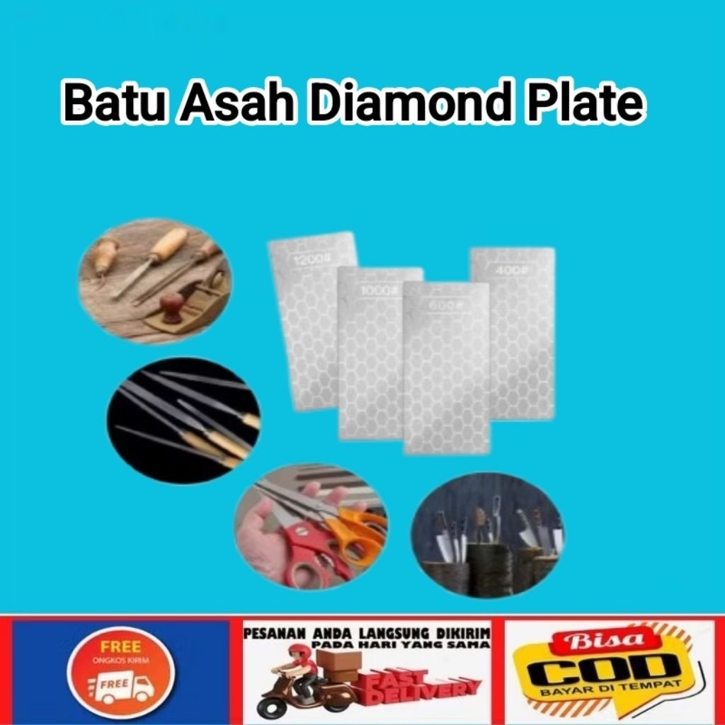 Batu Asah Pisau Intan Diamond Sharpening Stone Plate