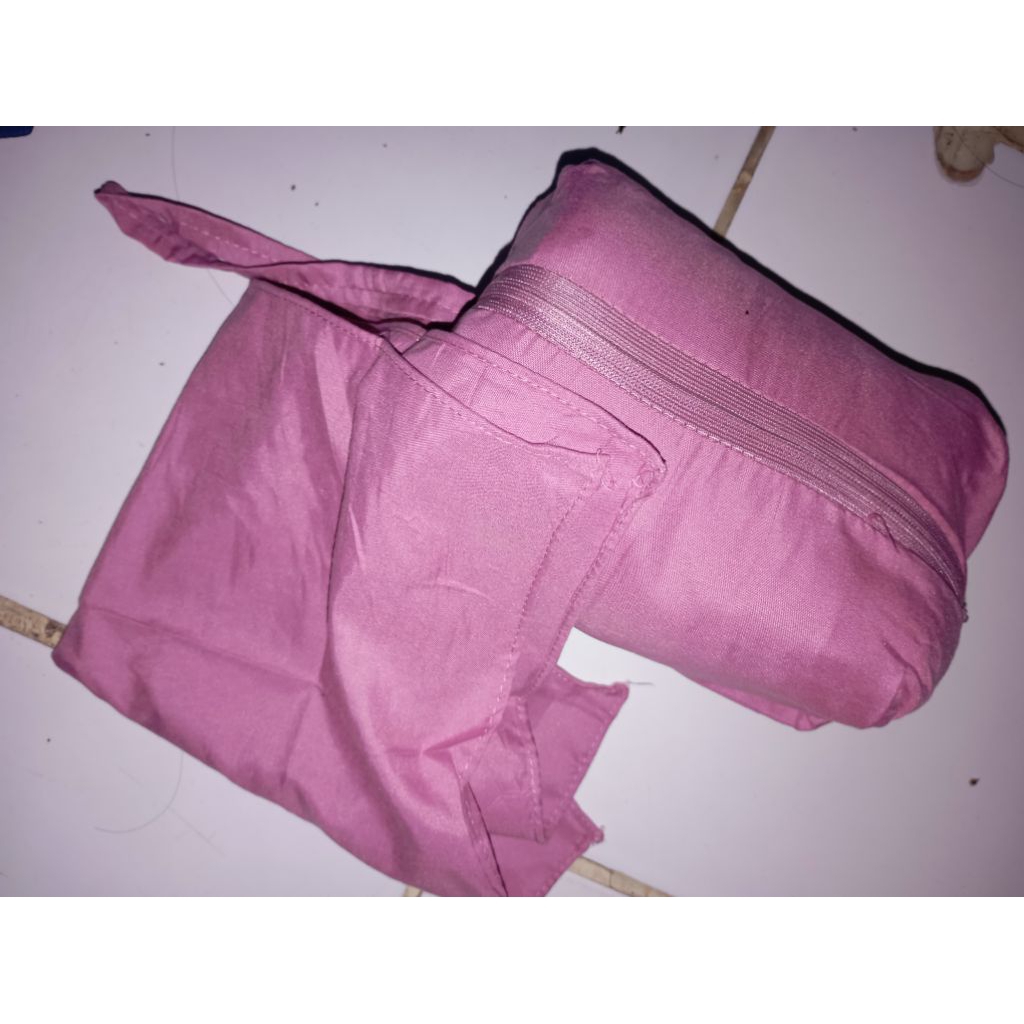 preloved mukena travel warna pink dusty