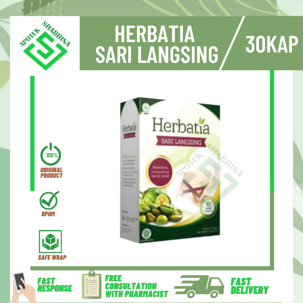 HERBATIA SARI LANGSING 30KAPSUL / MENGURANGI LEMAK TUBUH & MENURUNKAN BERAT BADAN