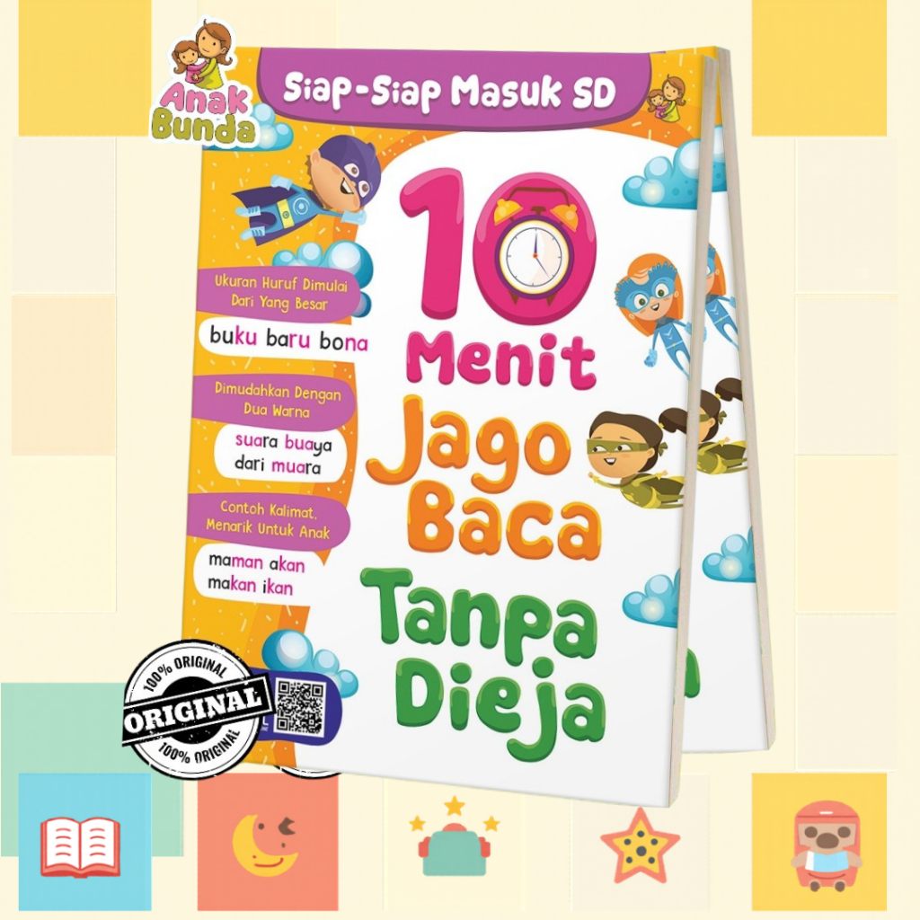 Buku Belajar Membaca -  10 Menit Jago Baca Tanpa Dieja Siap Siap Masuk SD