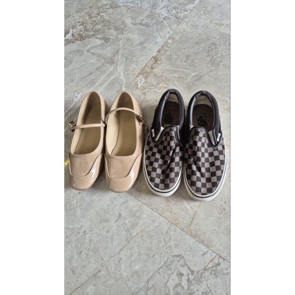 preloved sepatu wanita flatshoes sepatu slip on vans