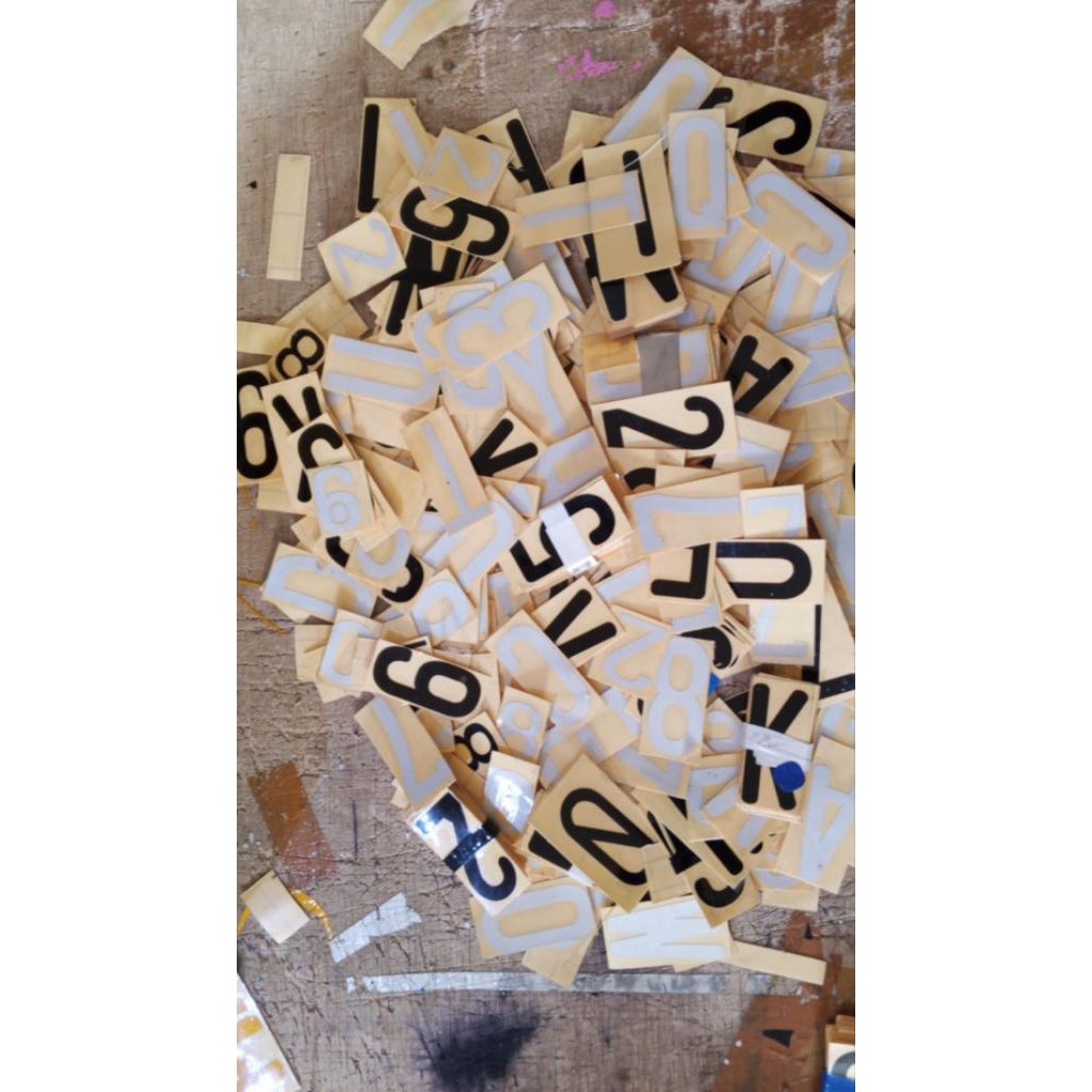 STICKER CUTTING HURUF DAN ANGKA PLAT NOMOR MOTOR