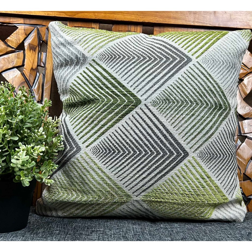 Sarung Bantal Sofa Kursi Tamu Mewah Set Kekinian Motif Geometrik Green Hijau Premium 40x40