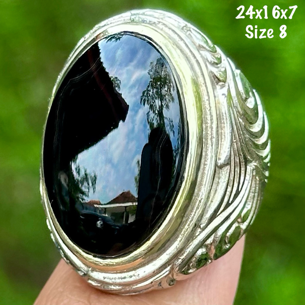 Cincin Batu Akik Natural Yaman Wulung Junder Merah (asli alam)