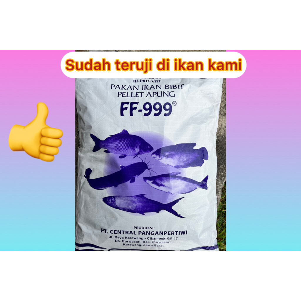 pelet segala jenis ikan FF-999 protein 35%(repack 1kg)