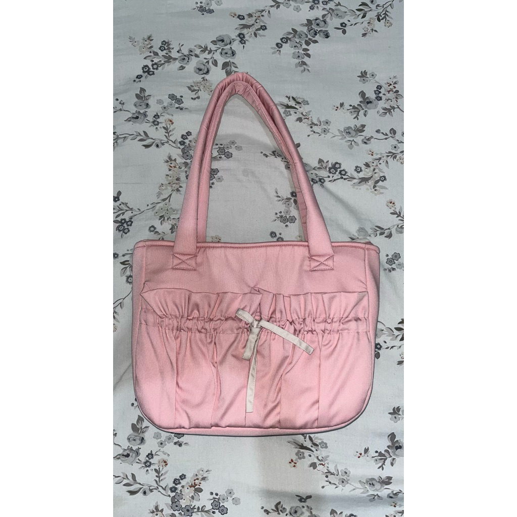 Tas Tote Pink Ruffle Aesthetic