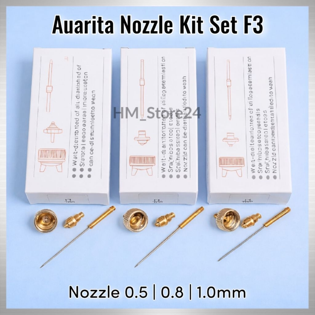 Auarita Nozzle Kit Set F3 Nozzle 0.5 | 0.8 | 1.0mm Berkualitas