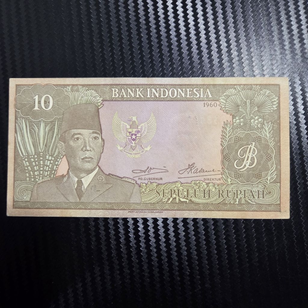Koleksi Uang Kuno 10 Rp 1960 Soekarno  Asli