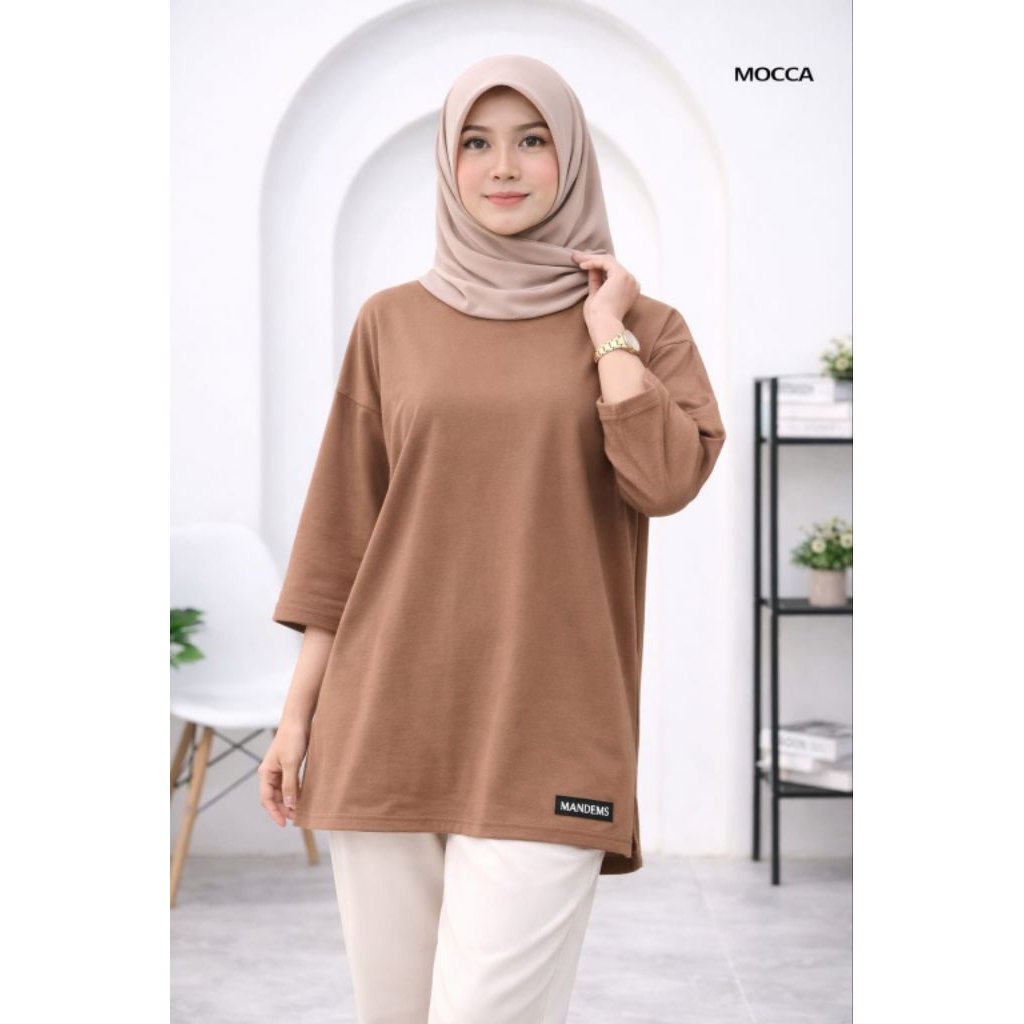 KAOS TUNIK OVERSIZE HIJAB STYLE LENGAN 7/8
